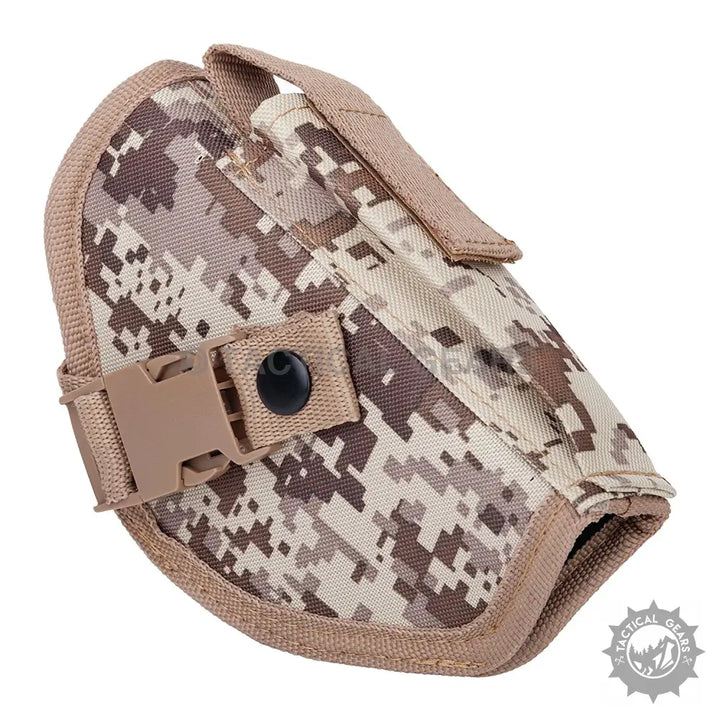 Desert digital camouflage tactical holster for universal holster hook and loop system