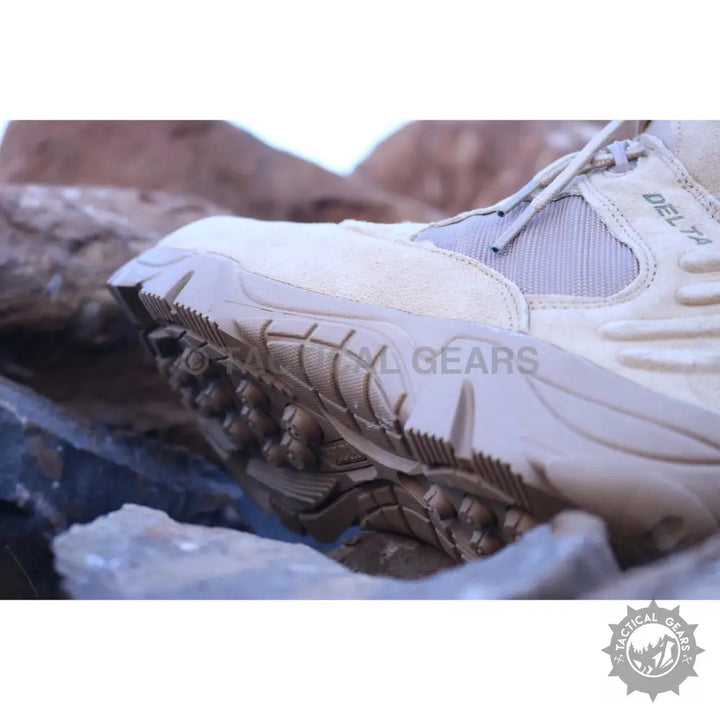 Tan Tactical Boot with Textured Sole for Original Quality Tactical Delta Military Shoes