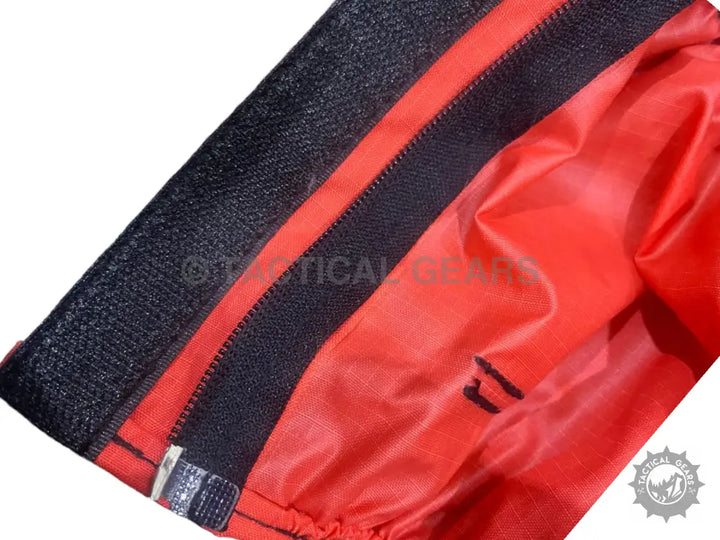 Vibrant red outdoor activities waterproof shoes cover with black zipper and hook-and-loop closure