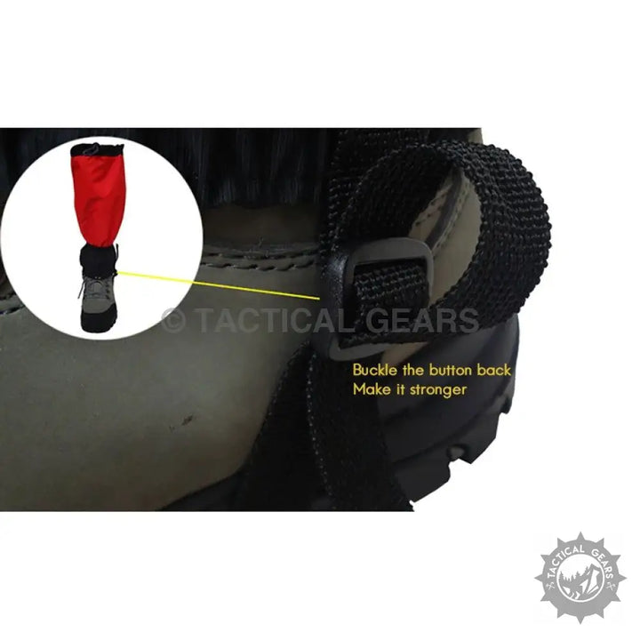 Red waterproof hiking gaiters for boots from Outdoor Protective Leg Cover collection