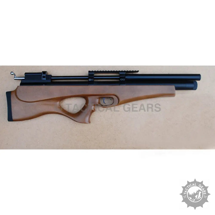 Brown wooden stock ARTEMIS P10 Air Rifle with black barrel and receiver for precise shooting