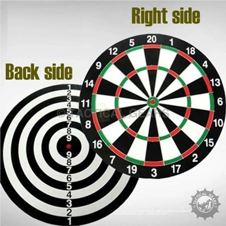 Wooden 17-Inch Double Faced Dart Board with traditional and target scoring for smart play