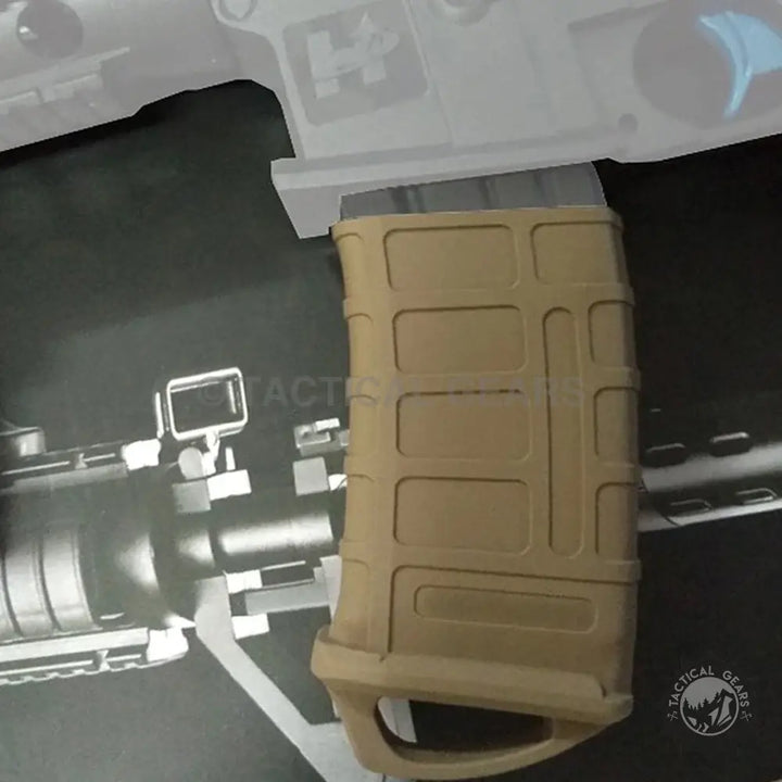 FDE Polymer AR-15 Magazine with Pull Loop Baseplate and PMAG-Magazine Rubber Cover