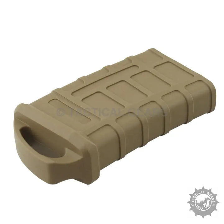 Tan rubberized magazine pull cover with textured grips for PMAG-Magazine Rubber Cover