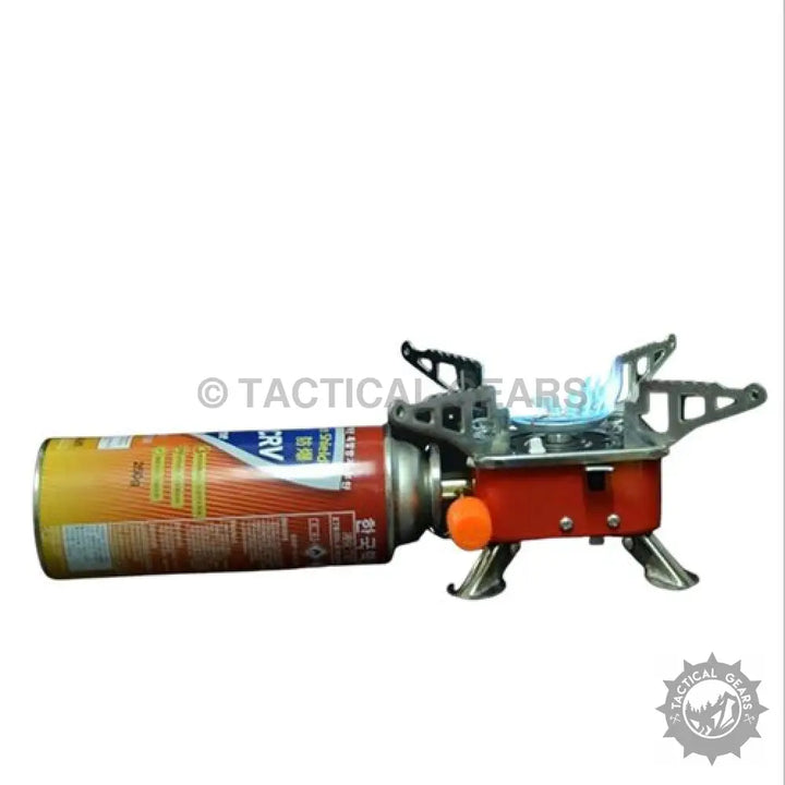 Portable butane stove with attached butane gas canister, ideal gas stove for camping
