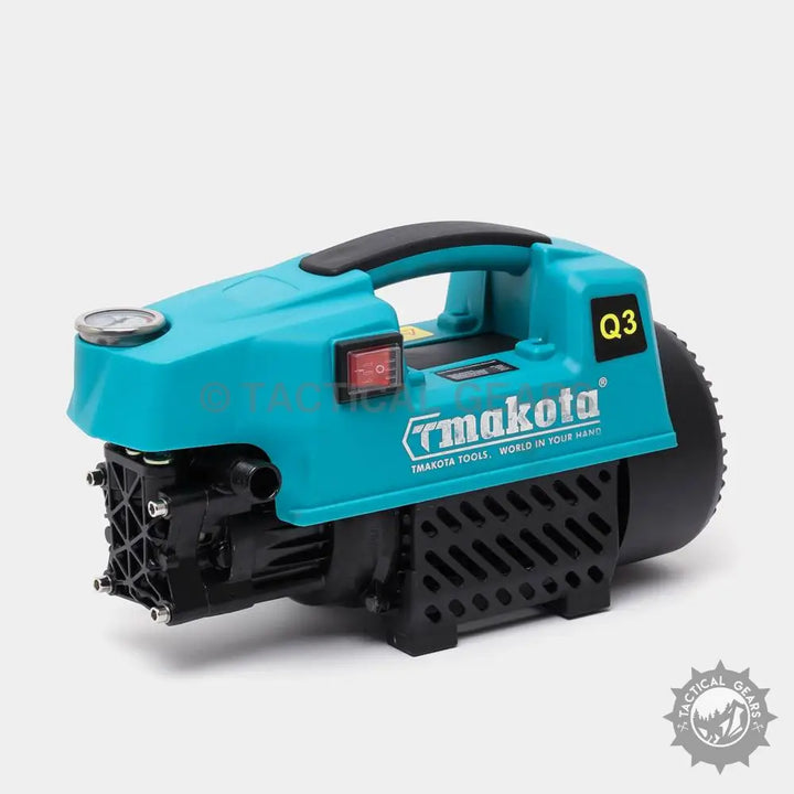 Teal and black Makalita High Pressure Water Cleaning Machine with foam cannon and top handle