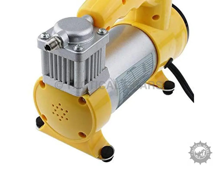 Yellow and silver portable heavy duty compressor with threaded nozzle for CYCLONE