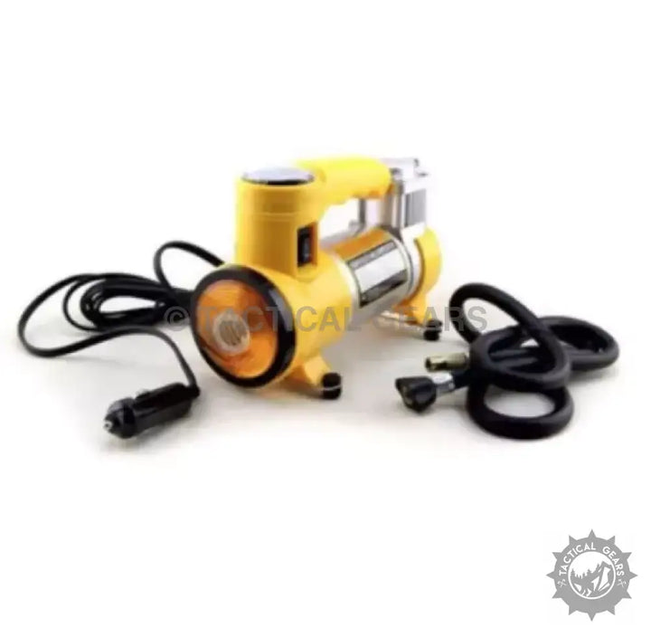 Yellow portable heavy duty compressor with power cord and air hose for CYCLONE product