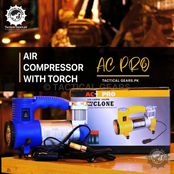 Blue and silver heavy duty compressor with integrated torch and cables in CYCLONE product