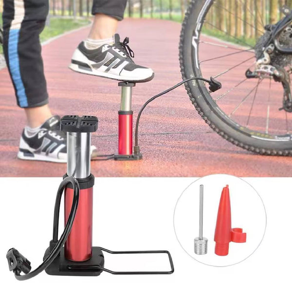 Red foot pump for inflating tires, Portable Imported Mini Foot Pump, compact mini foot pump