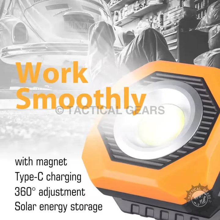 Portable LED Lamp with magnetic, 360-degree adjustment, Type-C charging, solar energy