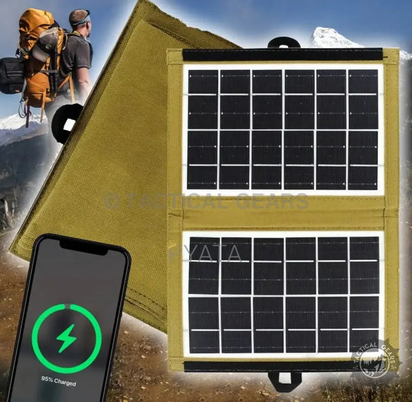 Portable Solar Charger CL-670 with solar panels and smartphone charging display