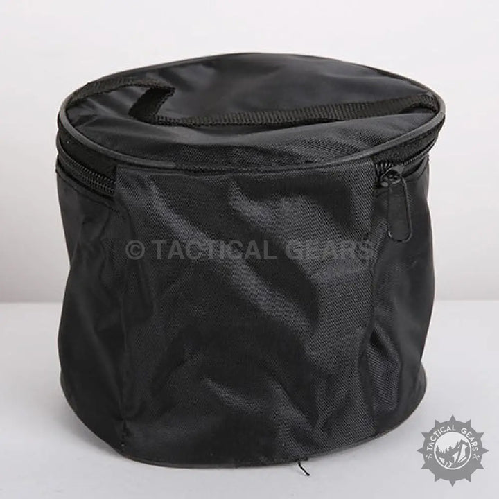 Black cylindrical nylon utility pouch for Gas Windproof Camping Stove and portable gas burner