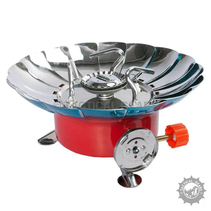 Gas Windproof Camping Stove with integrated wind shield and portable gas burner for camping