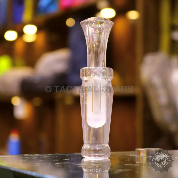Clear acrylic professional Canard Duck Call with polished finish for hunting enthusiasts