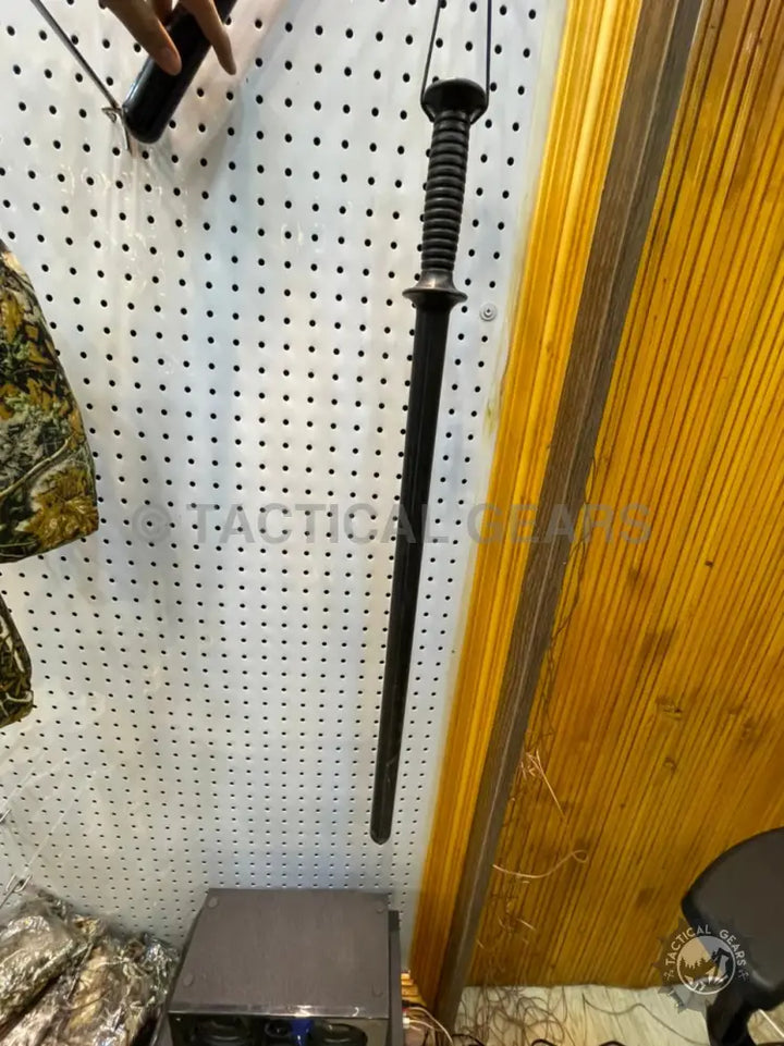 Black tactical training sword with ribbed grip for Polymer Security Baton training