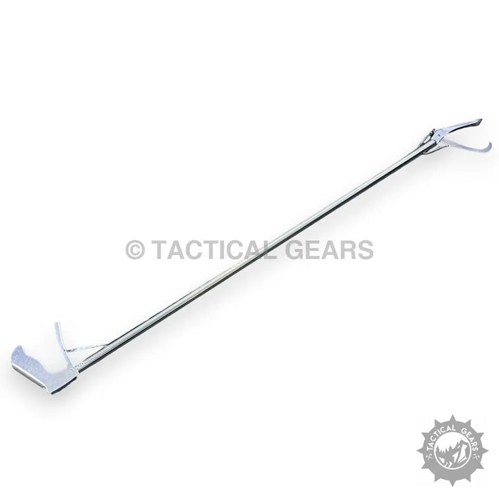 Long metal snake catcher stick with pistol grip and wide jaws for professional snake catching