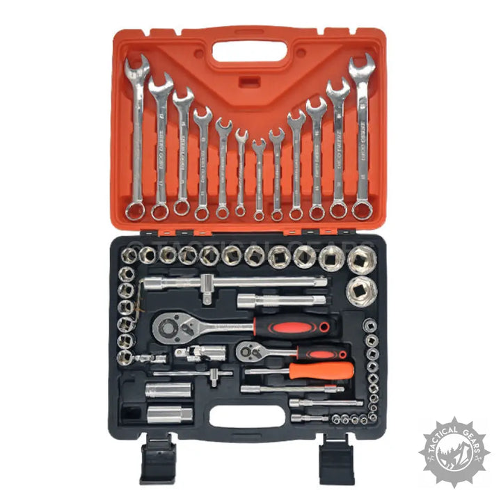 Professional Garage 61pcs Hardware Tools Kit with ratchet wrench inch socket and extension bar