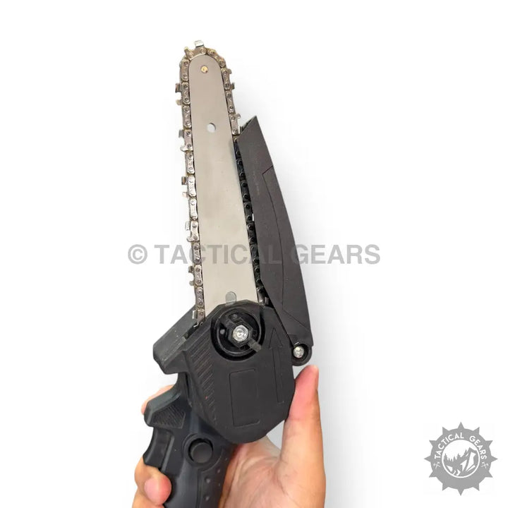 Handheld rechargeable 48V electric mini chainsaw with protective guard for efficient cutting