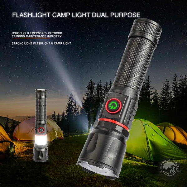 Rechargeable Alloy Flashlights 360 Degree COB Work Light with Magnet and dual-purpose flashlight