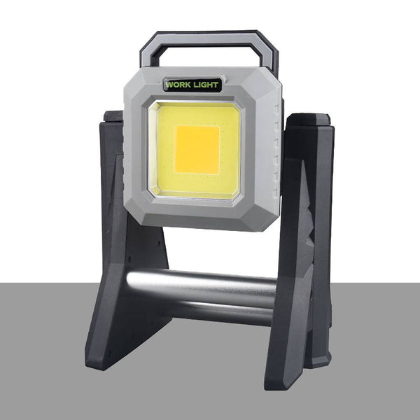 Portable rechargeable LED folding work light with stand and multifunctional telescopic power bank