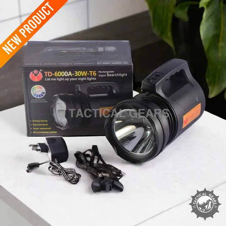 1.5km Range Tactical Searchlight | TD 6000 Torches and Lights