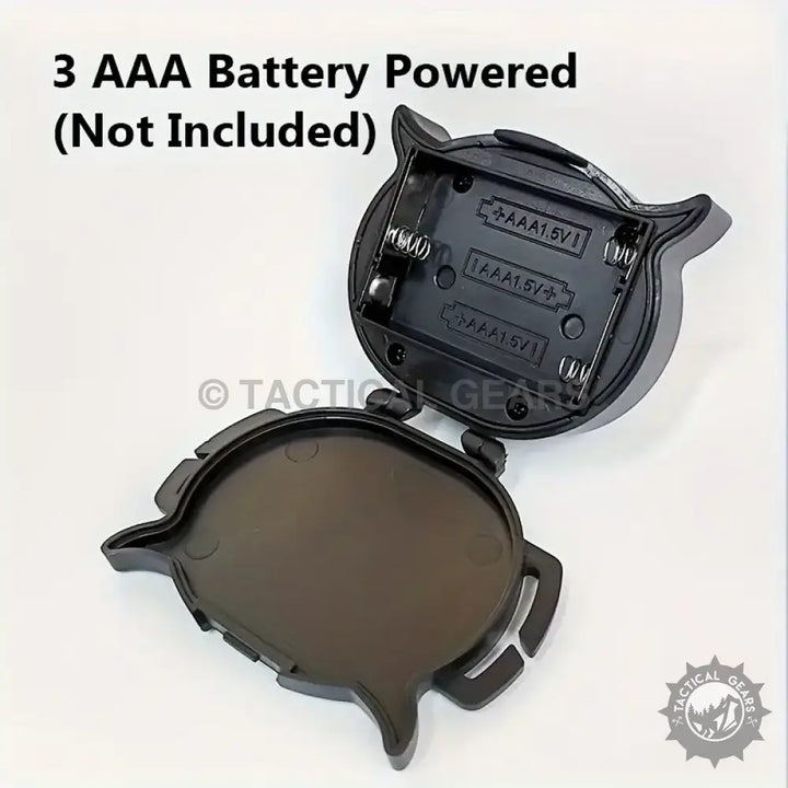 Open black battery compartment for three AAA batteries in Rechargeable WT209 Headlight