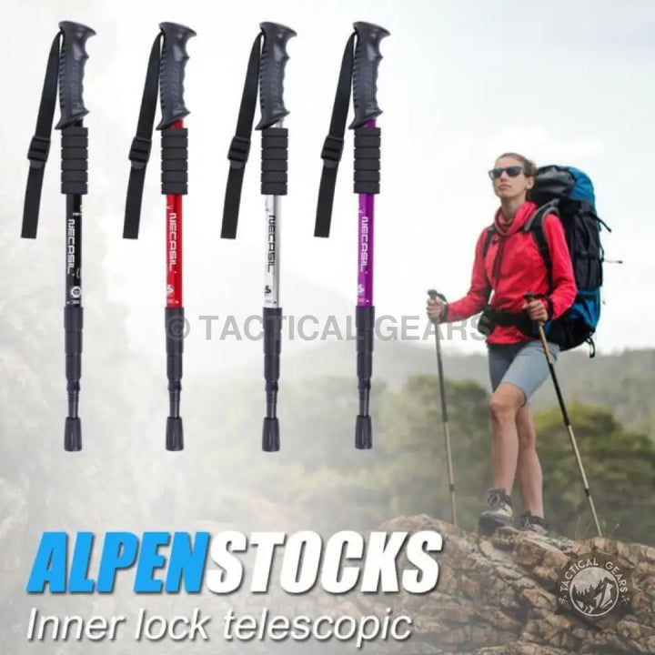 Multicolor adjustable antishock hiking stick with trekking poles