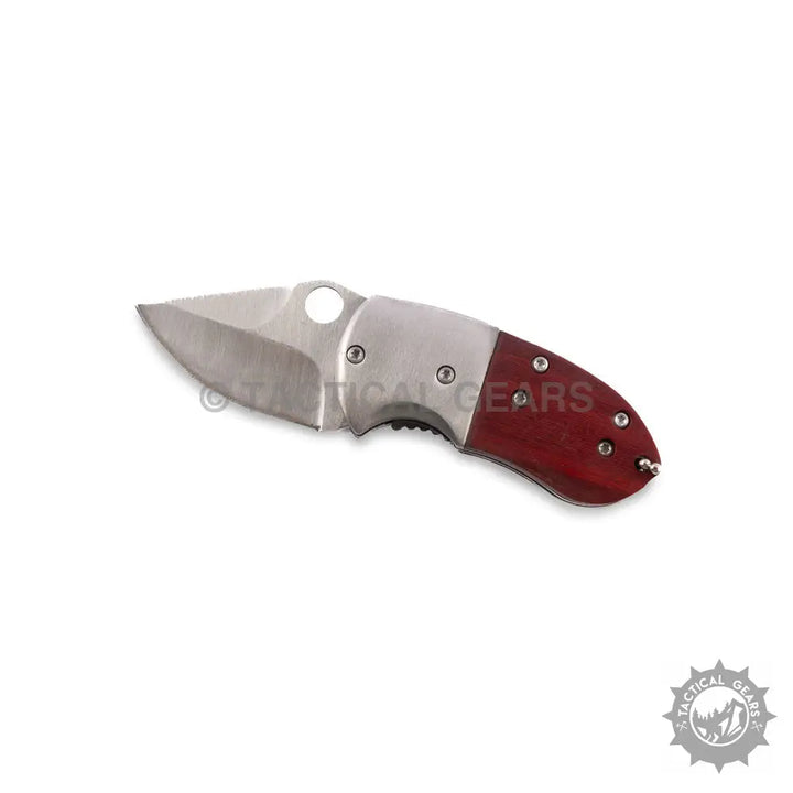 Browning Mini Knife with red silver handle and stainless steel blade