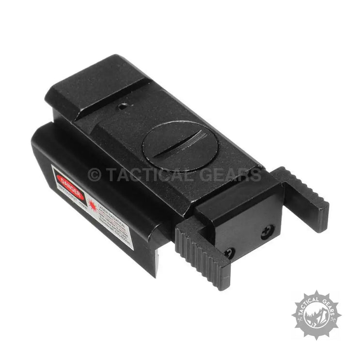 Compact black tactical red dot laser sight with Picatinny rail mount for precise aiming