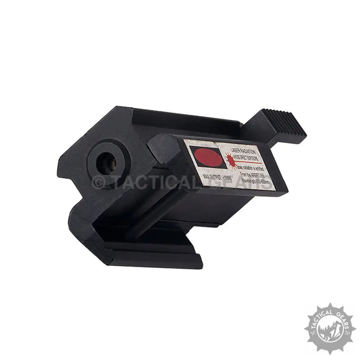 Black tactical laser sight with red dot laser beam for precise targeting