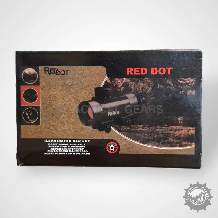 Black red dot sight in packaging for Red Green Dot Tactical Reflex Sight with green dot feature