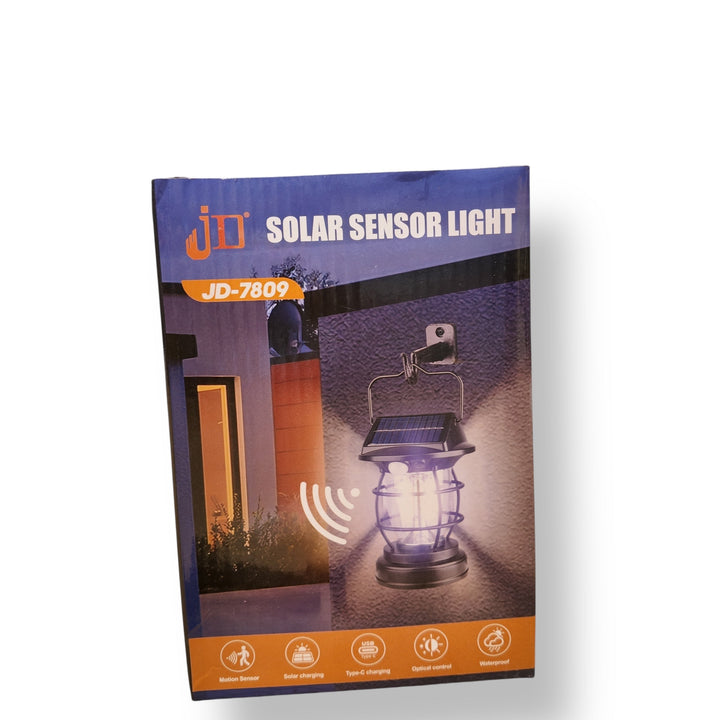 Box for Retro Hanging Solar Sensor Lamp showcasing solar sensor technology