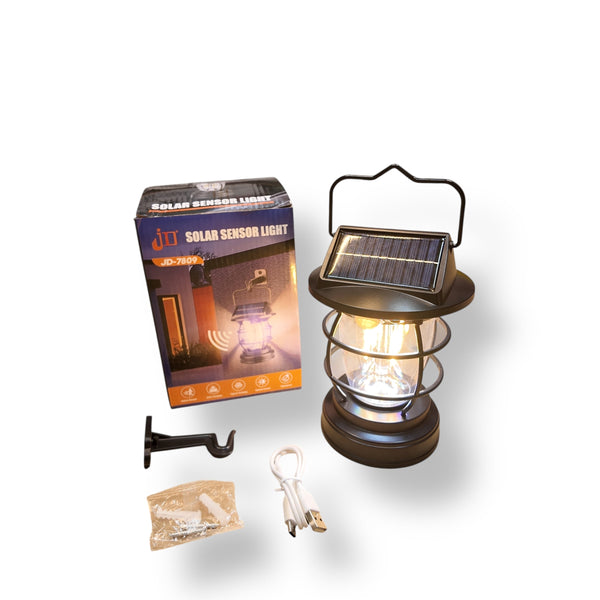 Retro Hanging Solar Sensor Lamp with motion sensor for outdoor lighting