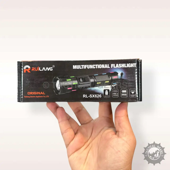 Black box for Ruilang Multifunction Flashlight RL-SX626 with Type-C charging and 20000mAh battery