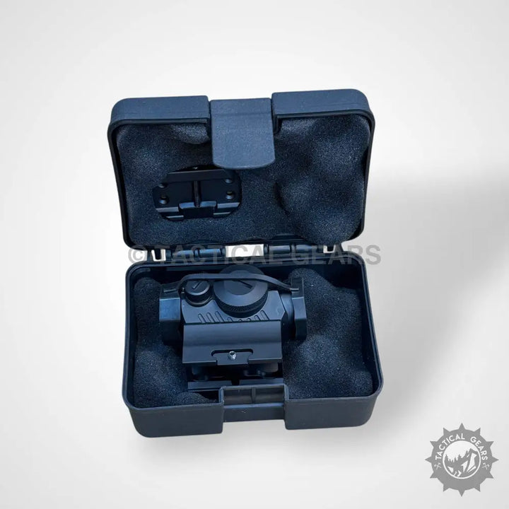 Black tactical red dot sight in protective case for Sig Sauer Romeo5 Electro Optics