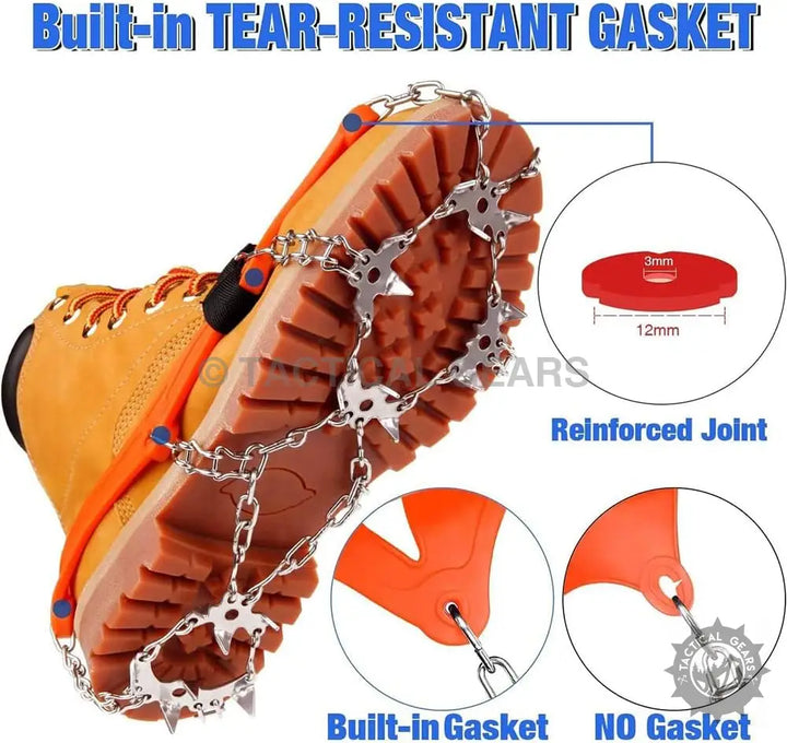 Winter snow grips crampons ice traction cleats for secure boots in icy conditions