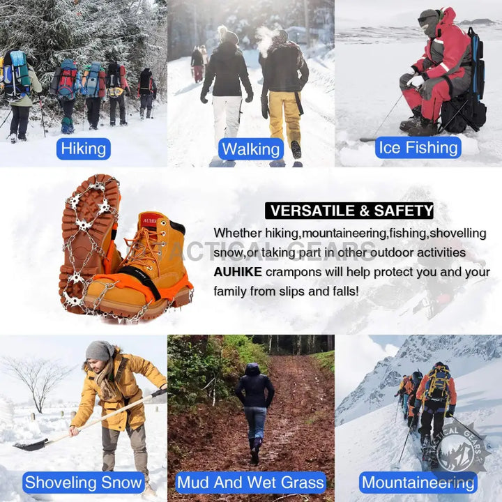 Anti-slip Snow Grips Crampons Ice Traction Cleats for snow, ice, and mud safety
