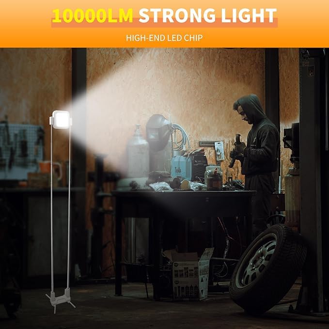 Bright Solar COB Multifunctional Work Light on a Stand for versatile illumination