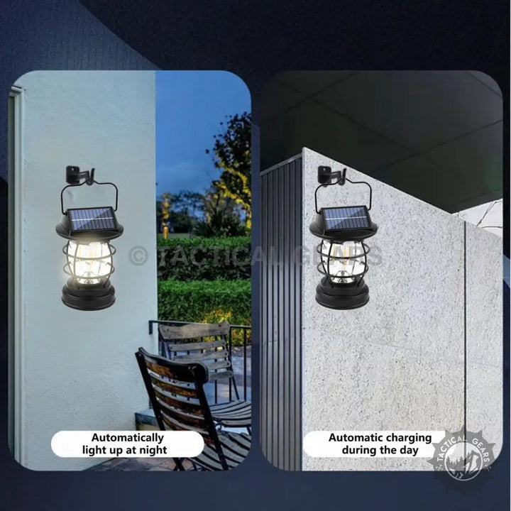 Solar Induction Portable Camping Lantern with light sensor for automatic night illumination