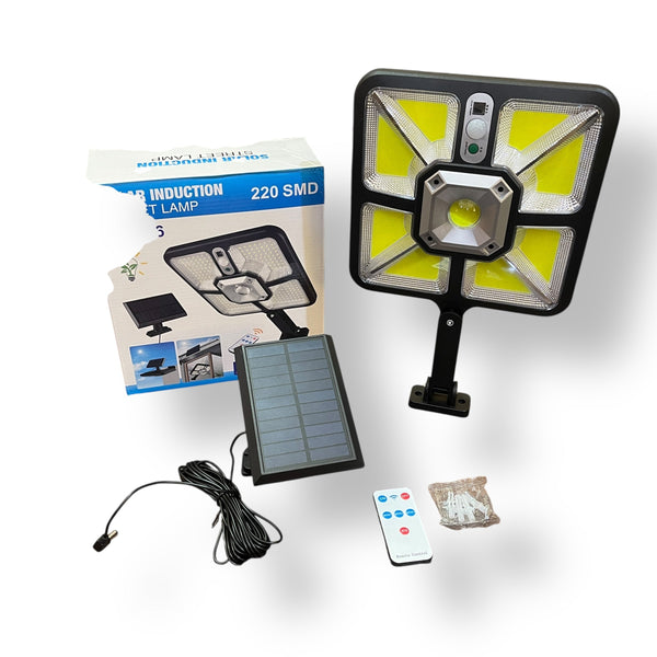 Solar Induction Street Lamp with solar-powered motion sensor LED floodlight and remote