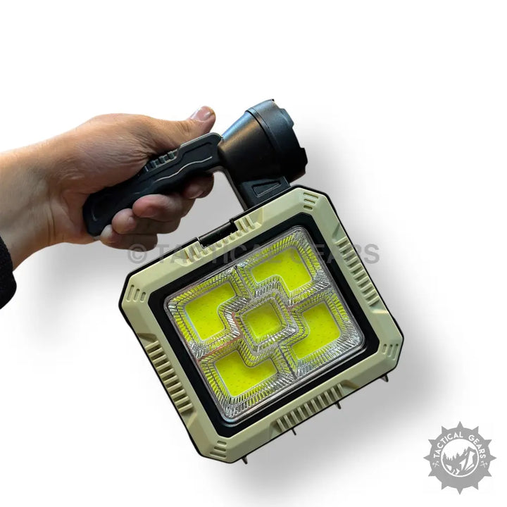 Solar Portable Lamp with Spotlight and LED Floodlight for outdoor work and camping