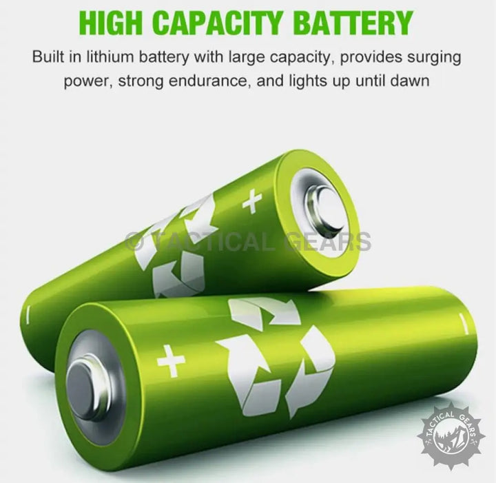Green AA batteries with recycle symbols for Solar Sensor Monitoring Lamp remote control use
