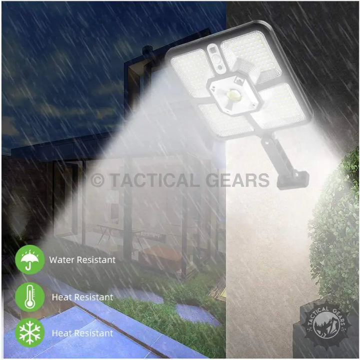 Outdoor Solar Street Light with Motion Sensor, LED panels, adjustable mount, water resistant