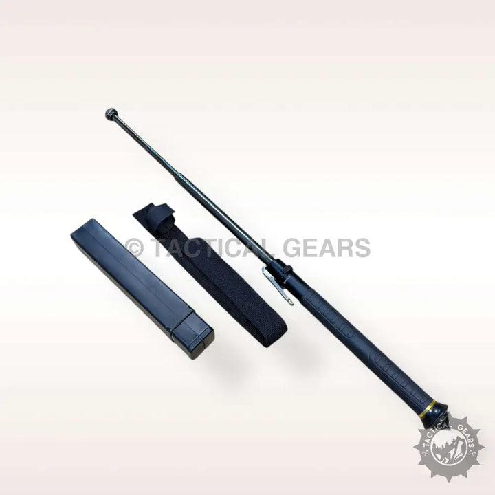 Spring Loaded Self Defence Baton with Black Collapsible Telescopic Baton and Carrying Cases