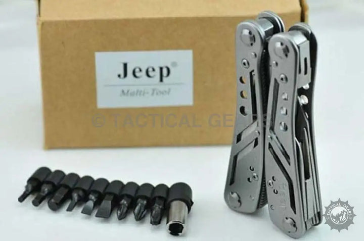 Jeep stainless steel 24-in-1 multi-tool pliers with screwdriver bits