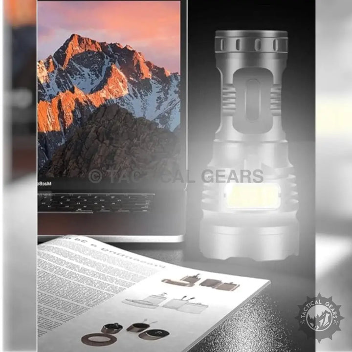 Bright silver heavy-duty flashlight from Super Strong Hand Flashlight product line