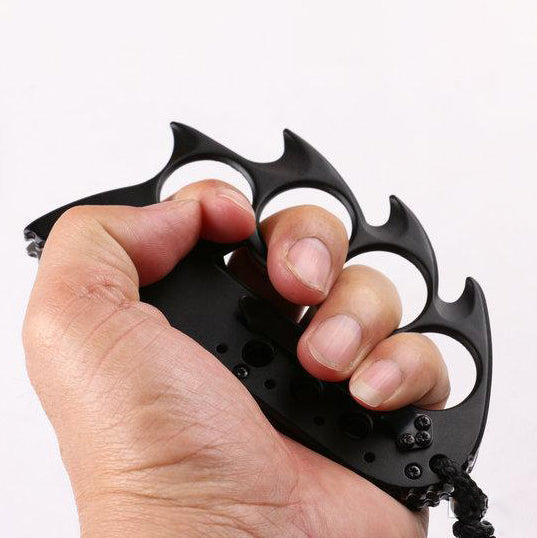 TACFORCE Serrated Folding Force Knife with Sharp Black Knuckle Duster