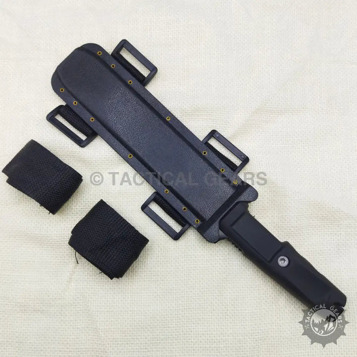 Extrema Ratio Tactical Black Fixed Blade Knife with sheath and leg straps for razor sharp cutting