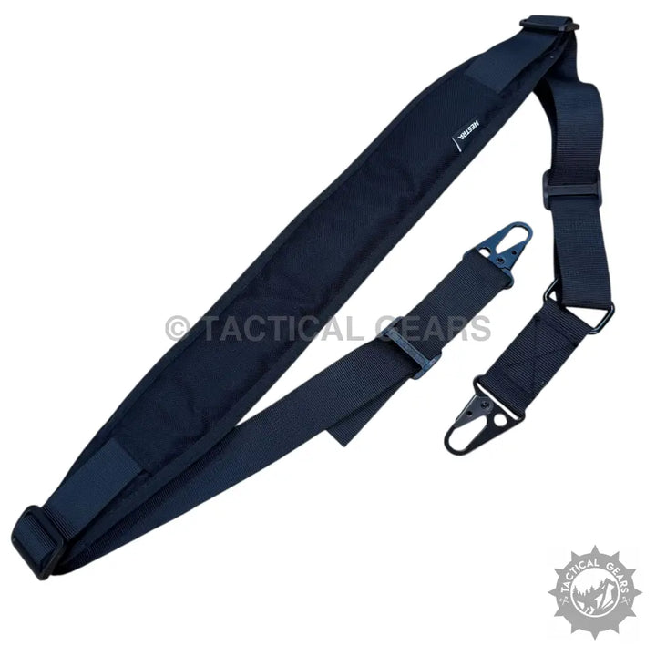 Tactical Black Padded 2-Point Rifle Sling with Quick-Release Buckles for Heavy-Duty Use